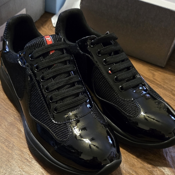 Prada Glossy Black Men's Sneakers